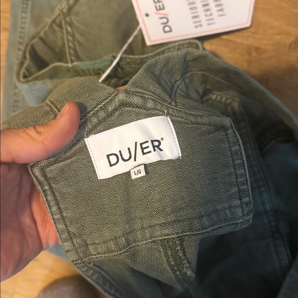 Duer stretch canvas overalls women’s large green brand new with tags - Picture 4 of 4